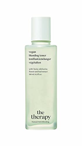 The Face Shop The Therapy Vegan Blending Toner | Organic Vegan Soothing Face Toner | Elasticity Improvement & Deeply Hydrating | Eco-Friendly, 6.09 fl. Oz, K-Beauty