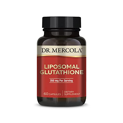 Dr. Mercola Liposomal Glutathione Dietary Supplement, 350 mg per Serving, 30 Servings (60 Capsules), Antioxidant Support, Non GMO, Soy Free, Gluten Free