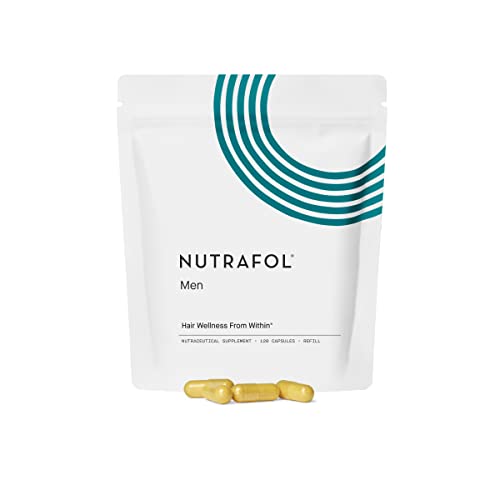 Nutrafol Men's Hair Growth Supplement | Clinically Effective for Visibly Thicker & Stronger Hair with More Scalp Coverage | Dermatologist Recommended | 1 Refill Pouch | 1 Month Supply