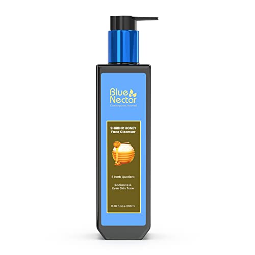 Blue Nectar Ayurvedic Honey and Aloevera Face Wash and Makeup Remover | Daily Facial Cleanser for Women and Men | All Skin Types (8 Herbs, 6.76 Fl Oz)