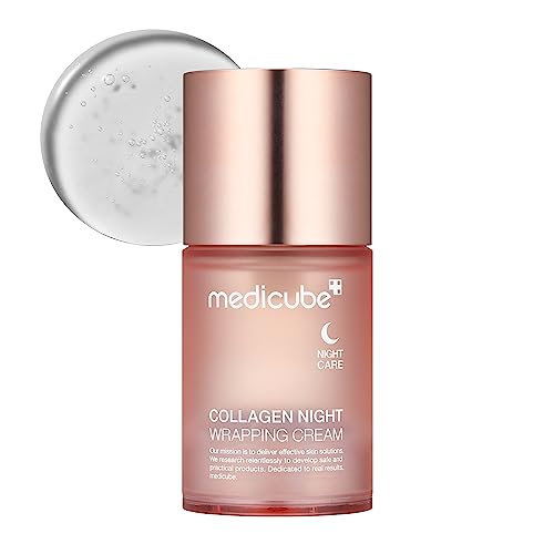 Medicube Collagen Night Wrapping Cream for Elasticity and Hydration - Facial Treatment Overnight Sleeping Mask with Collagen Wrapping Film for Skin Renewal and Rejuvenating- Korean Skin Care