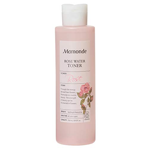 Mamonde Rose Water Toner for Face, Alcohol-Free, Organic, Korean Skin Care, 8.45 Fl Oz