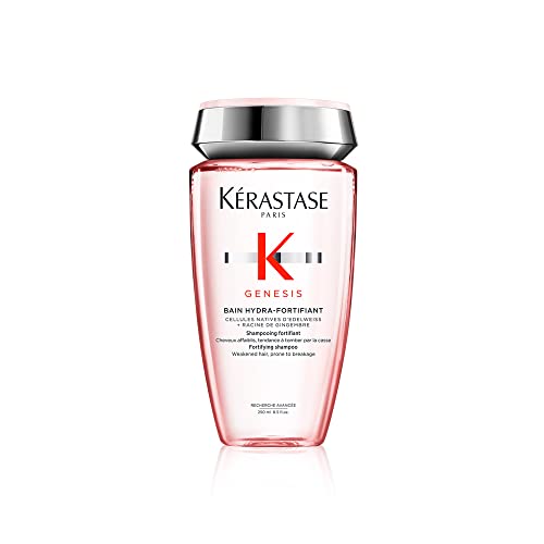 KERASTASE Genesis Bain Hydra-Fortifiant Shampoo | For Weakened Hair Prone to Falling Due to Breakage from Brushing | Provides Intense Nourishment | Silicone Free | For Fine or Oily Hair | 8.5 Fl Oz