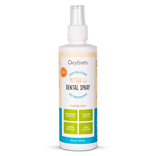 Oxyfresh Advanced Pet Dental Spray – Instant Pet Fresh Breath: Easiest No Brushing Pet Dental Solution for Dogs and Cats – Best Way to Fight Pet Plaque, Keep Teeth & Gums Healthy. 8oz.