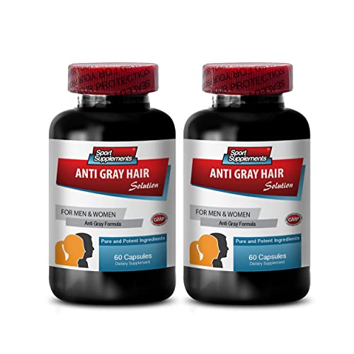 Saw Palmetto Anti-Gray Hair Supplements - Anti-Gray Hair Solution - Herbal Gray Hair Reversal, Reverse Gray Hair Naturally, for Men and Women, Promote Hair Growth, Hair Graying Solution, 2B 120 Caps