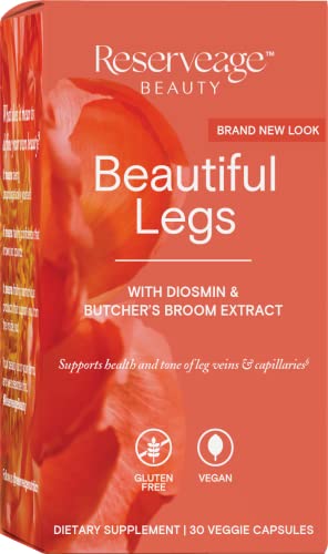 Reserveage, Beautiful Legs, Skin Care Supplement for Smooth, Healthy Veins, Helps Reduce Spider Veins, Vegan, 30 capsules (30 servings)