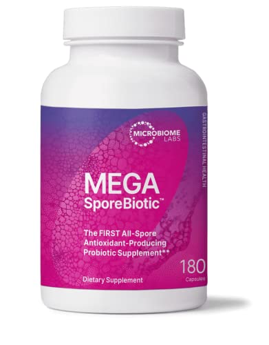 Microbiome Labs MegaSporeBiotic - Spore Based Probiotic to Support Gut Health - Proprietary Probiotic Blend Including Bacillus Coagulans + Bacillus Subtilis - Spore Probiotic for Daily Use (180 Count)