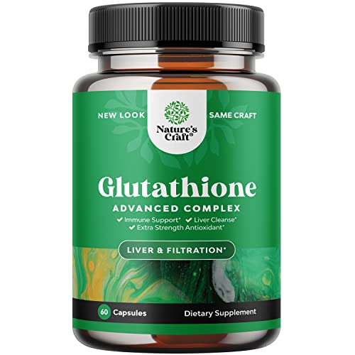 Glutathione Amino Acid Nutritional Supplement - Pure Glutathione Supplements for Liver Support - L Glutathione Pills with Glutamic Acid and Milk Thistle Seed Extract for Potent Immune Support