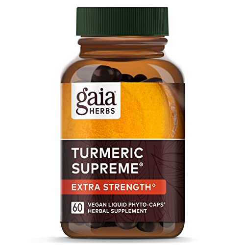 Gaia Herbs Turmeric Supreme Extra Strength - Helps Reduce Occasional Inflammation from Normal Wear & Tear - With Turmeric Curcumin & Black Pepper - 60 Vegan Liquid Phyto-Capsules (Up to 60-Day Supply)