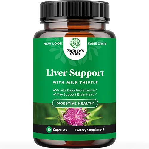 Milk Thistle Liver Support Supplement - Herbal Liver Supplement with Silymarin Milk Thistle Extract Dandelion Root Artichoke Extract Choline Bitartrate Berberine and Chicory Root for Liver Cleanse