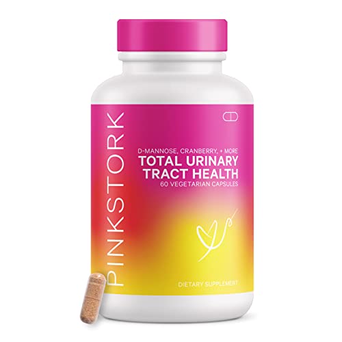 Pink Stork Total Urinary Tract Health: Cranberry Pills for Urinary Tract, D-Mannose, & UTI Health, Support Urinary Tract Health, Fast-Acting UTI Symptom Relief, Women-Owned, 60 Capsules