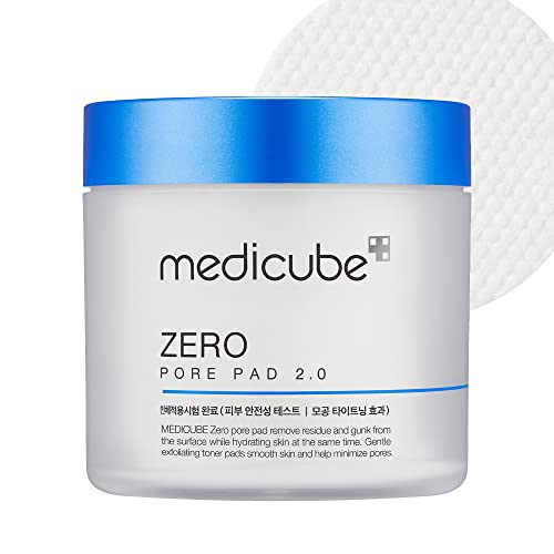 Medicube Zero Pore Pads 2.0 - Dual-Textured Toning Pads for Exfoliation and Minimizing Pores with 4.5% AHA Lactic Acid & 0.45% BHA Salicylic Acid - Ideal for All Skin Types - Korean Skin Care