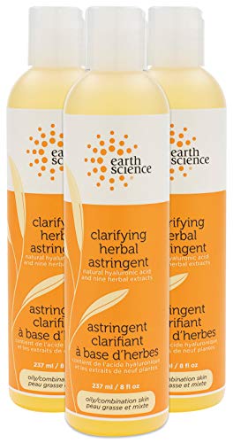 EARTH SCIENCE - Clarifying Herbal Facial Astringent Skin Care with Witch Hazel, 8 Fl Oz (Pack of 3)