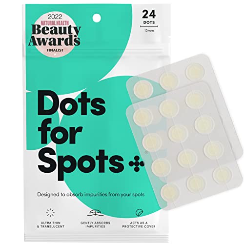 Dots for Spots Pimple Patches for Face - Pack of 24 Hydrocolloid Acne Patch - Invisible Zit Stickers Treatment for Face and Body - Mighty, Fast-Acting, Vegan & Cruelty Free Korean Skin Care