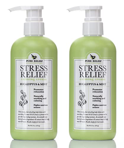 Pure Relief Eucalyptus Body Lotion Herbal Skin Care Stress Relief Lotion For Women | Calming Arnica, Coconut Oil, & Mint Lotion | Aromatherapy Dry Skin Moisturizer & Arnica Bruise Body Cream, 2-Pack