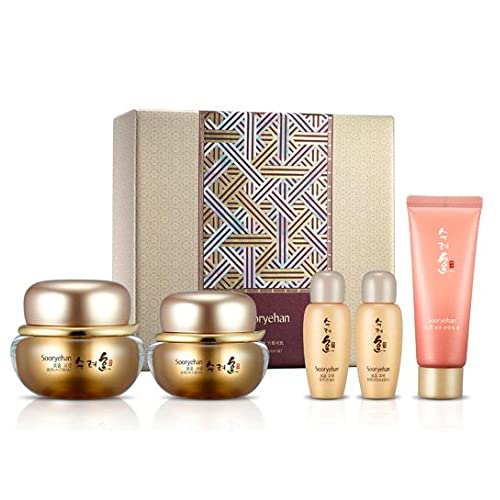 SOORYEHAN Boyun Luxury Korean Skincare Gift Set - Red Ginseng Toner, Emulsion, Cleansing Foam & Moisturizer Cream (155ml/5.24 Fl Oz) by LG BEAUTY