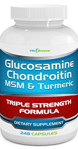 Glucosamine Chondroitin, MSM & Turmeric Dietary Supplement - 248 Capsules