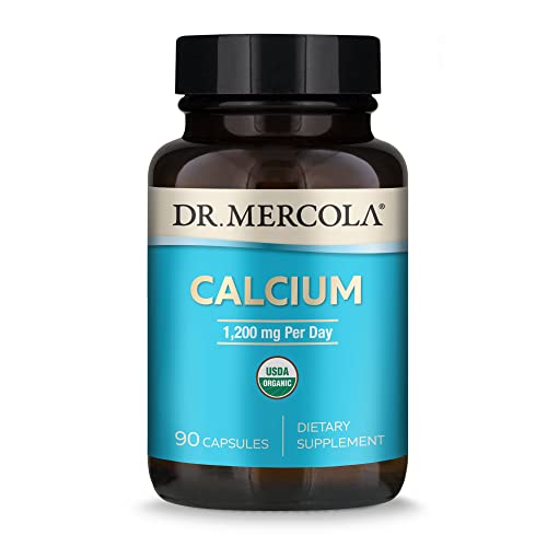 Dr. Mercola Organic Calcium Dietary Supplement, 1200 mg Per Serving, 30 Servings (90 Capsules), Bone & Joint Support, Non GMO, Soy Free, Gluten Free