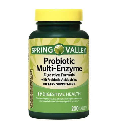 Spring Valley Multi-Enzyme Probiotic 200 Tablets + Your Vitamin Guide