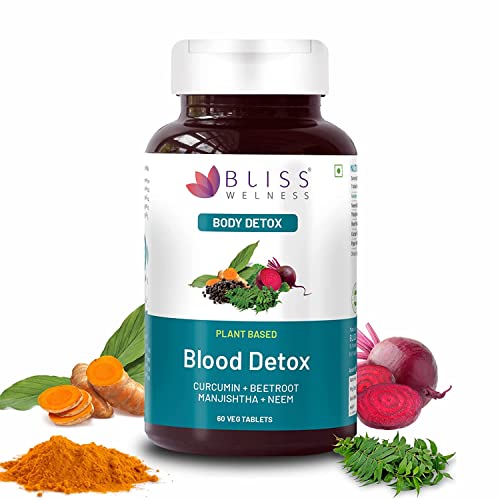 SVETLANA Blood Detox | Curcumin Beetroot Manjistha Neem Extract | Blood Purifier Acne & Pimple Control Radiant Skin Anti Bacterial Ayurvedic Herbal Supplement - 60 Vegetarian Tablets