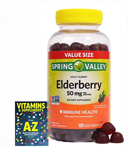 Adventure Home Spring Valley Elderberry Gummy Supplements, 50 mg, 120 Count+Better Guide Vitamins Supplements