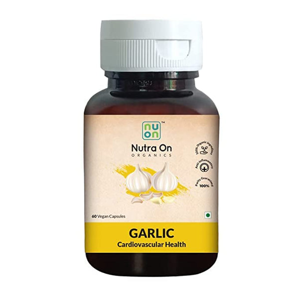 XONA Garlic Capsules | 60 Veg Capsules I 100% Organic Garlic Powder I Cardiovascular Support | Rich in antioxidants | Pure Ayurveda| Herbal Supplements |