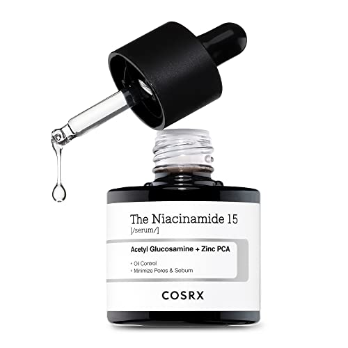 COSRX Niacinamide 15% Face Serum with Zinc 1%, Minimize Enlarged Pores & Sebum, Redness Relief, Blemish & Discoloration Correcting Treatment, 0.67 fl.oz/20 ml, Not Tested on Animals, Korean Skincare