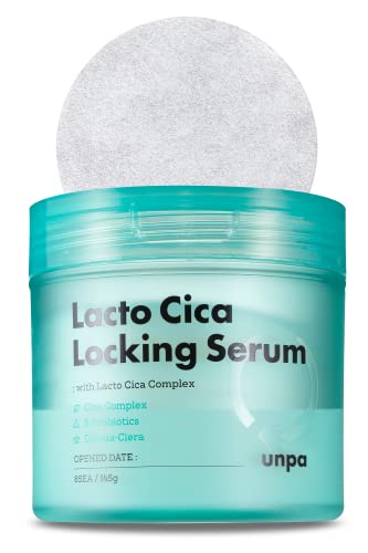 UNPA Lacto Cica Locking Glow Serum 85 Face Pads | Hydrating Face Serum Pads for Skin Barrier Repair | Korean Face Serum for Glowing Skin | Korean Beauty Serums for Skin Care Facial Skin Care Products