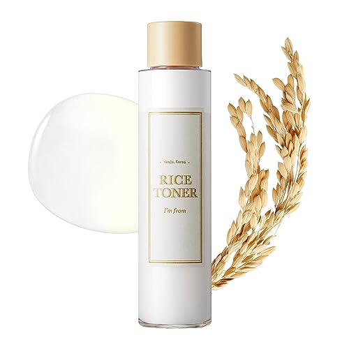 I'm from Rice Toner, 77.78% Rice Extract from Korea, Glow Essence with Niacinamide, Hydrating for Dry Skin, Vegan, Alcohol Free, Fragrance Free, Peta Approved, K Beauty Toner, 5.07 Fl Oz