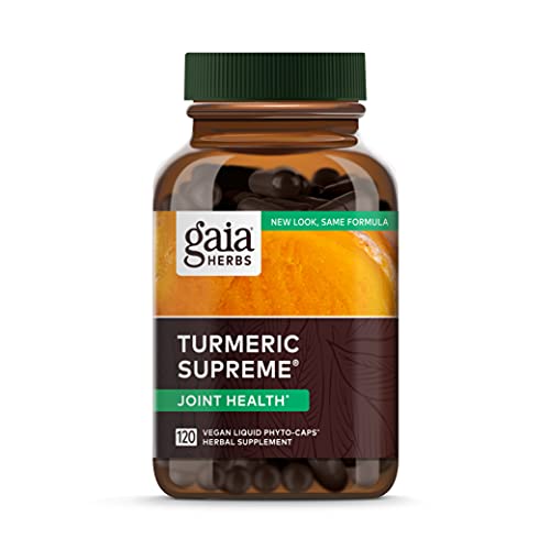 Gaia Herbs Turmeric Supreme Joint Health - Joint Support Supplement - with Quercetin, Black Pepper, Boswellia, Ginger Root, Curcuminoids, & More-120 Liquid Phyto-Capsules(30-Day Supply)