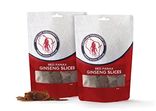 Dairyland Management LLC Panax Ginseng Slices - 8 oz Pack of Red Panax Ginseng Slices - Authentic Panax Ginseng - Non-GMO, Gluten Free Ginseng Root Slices