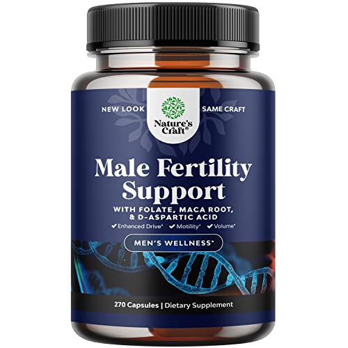 Prenatal Multivitamin Male Fertility Supplement - Mens Fertility Supplement with L-Arginine D-Aspartic Acid and Maca Root Prenatal Vitamins for Enhanced Motility Volume Potency and Fertility Support