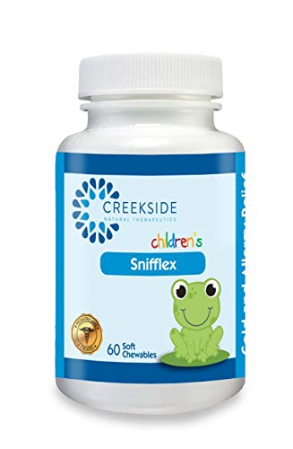 Creekside Naturals Snifflex, Cold and Allergy Relief for Children, with Elderberry for Immune Support, Pediatrician Formulated, with NAC, Quercetin and Bromelain, Zero Sugar, Vegan, 60 Soft Chewables