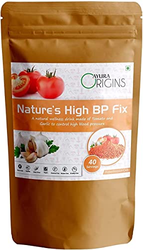 JOKE AYURA Origins Nature’s High BP Fix, Powder, Made with Pure Tomato and Garlic Powder, Herbal Supplement to Help Lower High Blood Pressure, Hypertension Relief, Supports Heart Health, 200 g