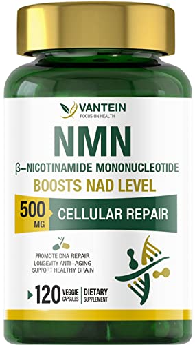 vantein NAD Supplement 500MG, 120 Caps NAD Powder for Promotes Anti-Aging and Promotes Immune, Cellular Energy Metabolism, Enhance Concentration