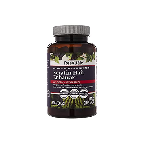 ResVitále Keratin Hair Enhance with Biotin and Resveratrol - 60 Capsules