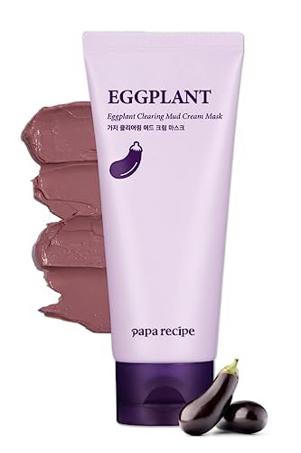 Papa Recipe Eggplant Mud Cream Mask 3.38 Ounce - Korean Skin Care, Dead Skin Exfoliator for Sensitive Face