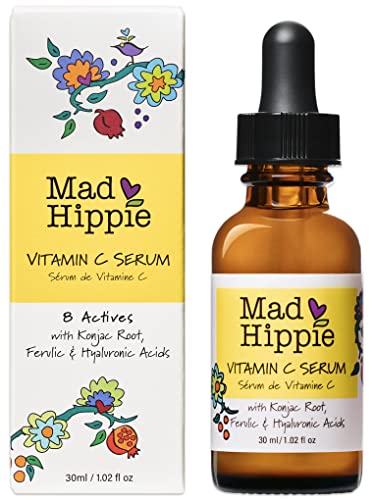 Mad Hippie Vitamin C Serum with Vitamin E, Skin Care Packed with Natural Vegan Active Ingredients, Apply Before Sunscreen or Makeup, For Healthy Glowing Skin, 1.02 Fl. Oz.