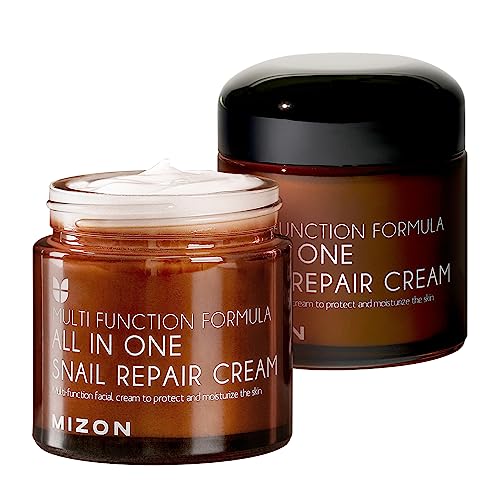 MIZON Snail Repair Cream, Face Moisturizer with Snail Mucin Extract, All in One Snail Repair Cream, Recovery Cream, Korean Skincare, Wrinkle & Blemish Care (2.53 Fl Oz Pack of 1)