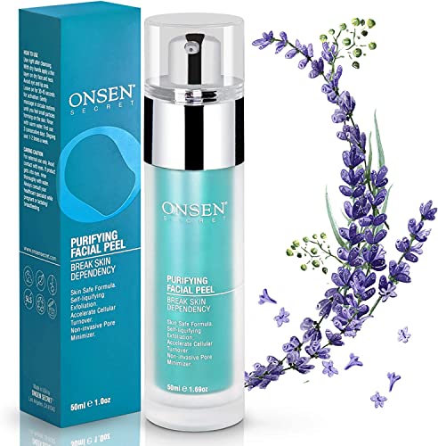 Onsen Secret Exfoliating Peeling Gel - Daily Gentle Face Exfoliator, Dark Spot Remover, Organic Facial Peel for Sensitive Skin, Natural Whitening Peeling Gel for Women, 1.7 fl oz/50 ml