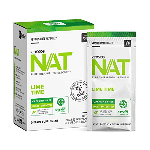 PRÜVIT Keto//OS NAT® Lime Time Keto Supplements – Caffeine Free - Exogenous Ketones - BHB Salts Ketogenic Supplement for Workout Energy Boost for Men and Women (20 Count)