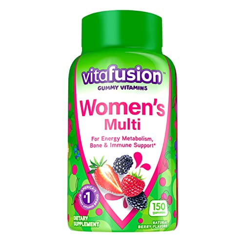 vitafusion Womens Multivitamin Gummies, Berry Flavored Daily Vitamins for Women With Vitamins A, C, D, E, B-6 and B-12, America’s Number 1 Gummy Vitamin Brand, 75 Days Supply, 150 Count