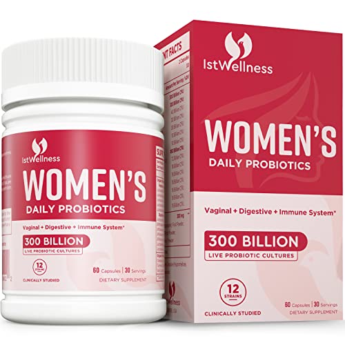 Probiotics for Women - 300 Billion CFU Probiotic, 12 Strains Probiotics with Prebiotics Cranberry, Selected Women’s Probiotic for Women’s Daily Digestive Gut Vaginal & Urinary Health, 60 Capsules