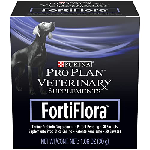 Purina FortiFlora Probiotics for Dogs, Pro Plan Veterinary Supplements Powder Probiotic Dog Supplement – 30 ct. box (Packaging May Vary)