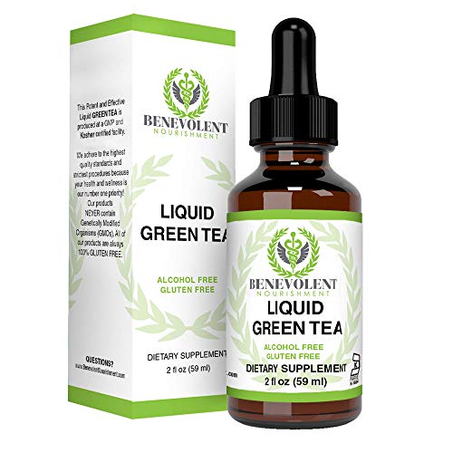 Green Tea Fat Burner - with EGCG Green Tea Extract Liquid, Max Potency for Weight Loss Support & Energy, =10 cups of Green Tea Natural Antioxidants Polyphenols & Caffeine Non-GMO Alcohol & Gluten Free