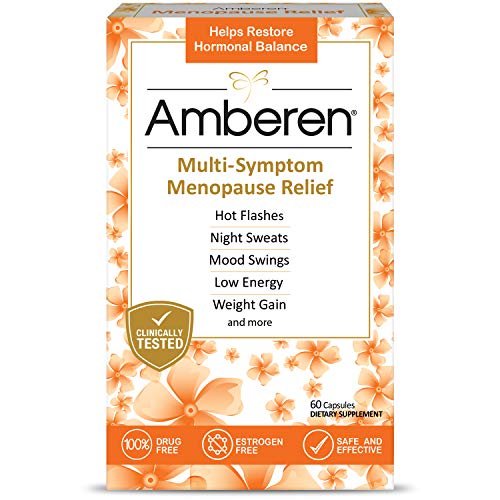 Amberen: Safe Multi-Symptom Menopause Relief. Clinically Shown to Relieve 12 Menopause Symptoms: Hot Flashes, Night Sweats, Mood Swings, Low Energy and More. 1 Month Supply