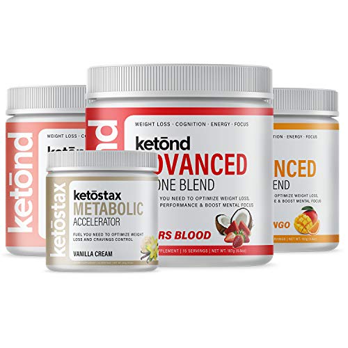 Ketond Advanced Ketone Supplement — Best Ketone Weight Loss Supplement — Tigers Blood, Citrus Mango, Peach (45 Servings + 1 Free Metabolic Accelerator)