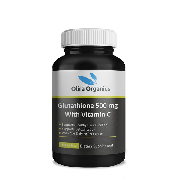 Olira Organics Glutathione 500mg With Vitamin C 60 Tablets