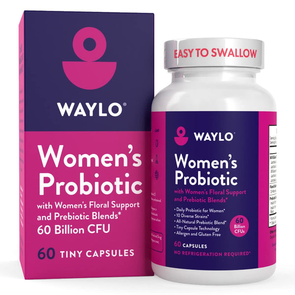 Probiotics for Women | Easy to Swallow Tiny Capsule | Prebiotics and Probiotics for Women with Floral Support Blend | Probiotics for Digestive Health and Mood | 60 Billion CFUs