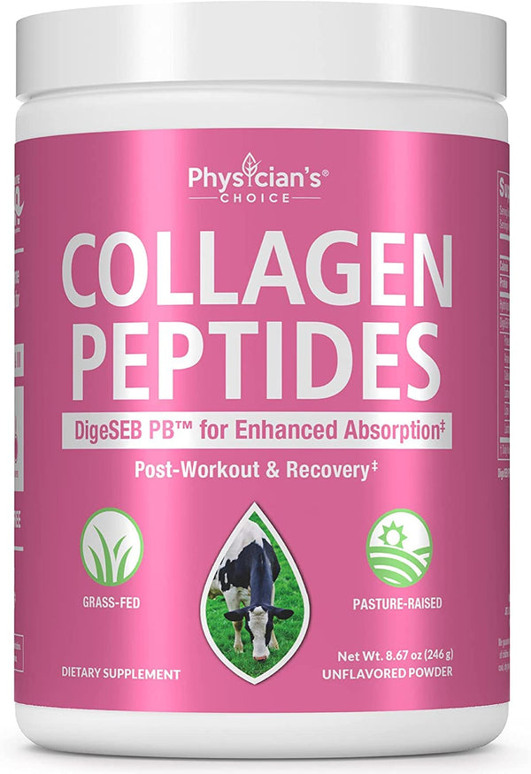 Collagen Peptides Powder - Hydrolyzed Protein(Type I & III) - Digestive Enzymes - Keto Collagen Powder for Women & Men - Hair, Skin, Joints & Workout Recovery Aid - Grass Fed, Non-GMO, Gluten-Free